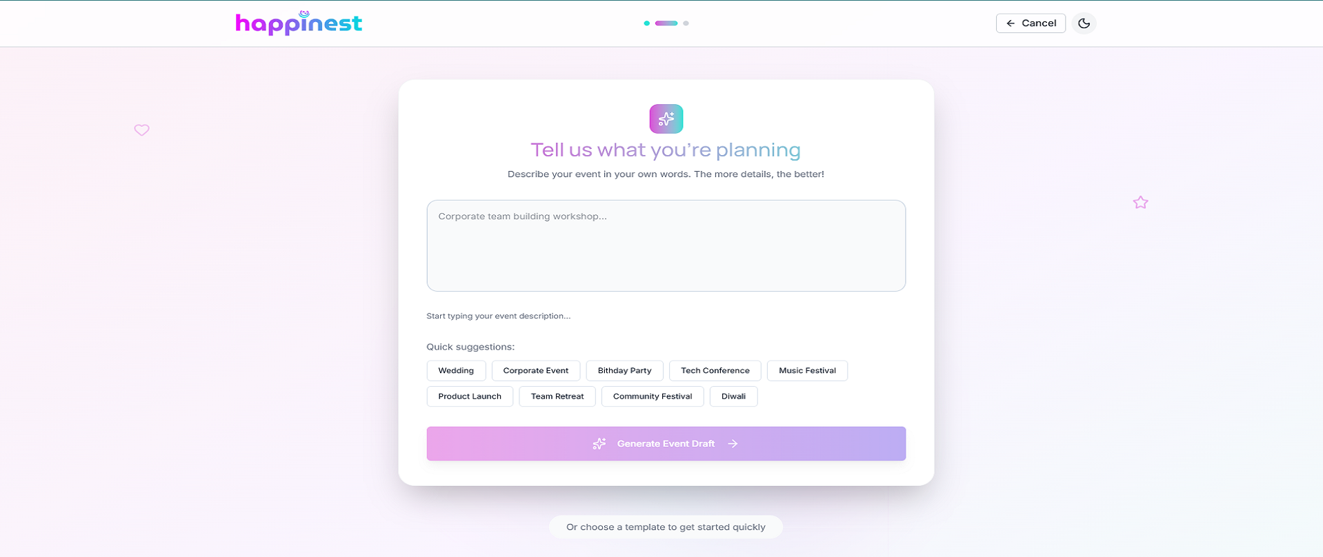 Happinest — Smart Content Creation Platform
